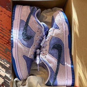 Nike Lavender and purple Dunk Sneakers terry cloth material